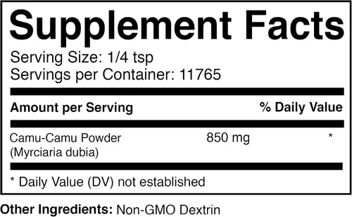 Vista 2 de Prescribed For Life Camu Camu - Polvo de frutas Camu Berry Superfood para batidos Polvo de extracto estandarizado de vitamina C 20% natural Sin