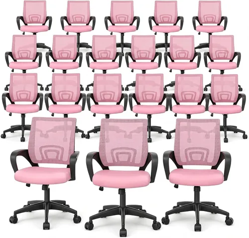 Vista 19 de Magshion Silla ergonómica de escritorio de oficina, silla de computadora de malla con respaldo medio, silla giratoria con respaldo transpirable