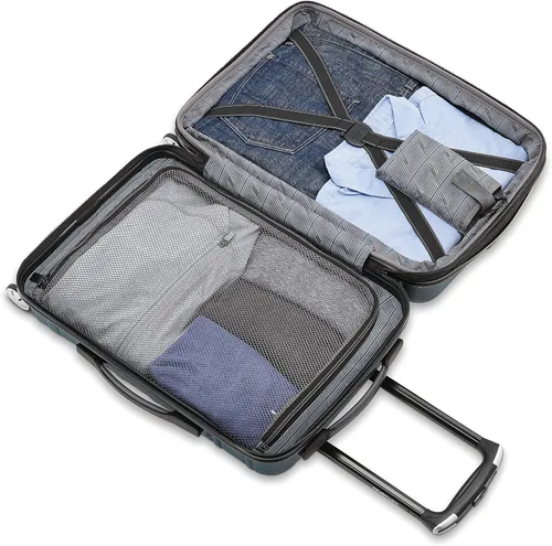 Vista 4 de Samsonite Omni 2 - Maleta rígida expandible con ruedas giratorias, Negro (Midnight Black), Omni 2 Hardside - Equipaje expandible con ruedas