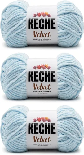 Vista 166 de Keche Hilo para ganchillo, hilo de terciopelo, chenilla suave, manta de bebé voluminosa amigurumi Yarn 3.53 oz (132 yardas) - Arona