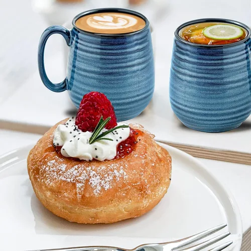 Vista 4 de HASENSE Taza de café, taza de café de cerámica de 20 onzas para hombres y mujeres, taza de café grande para café con leche, sopa de té, para oficina