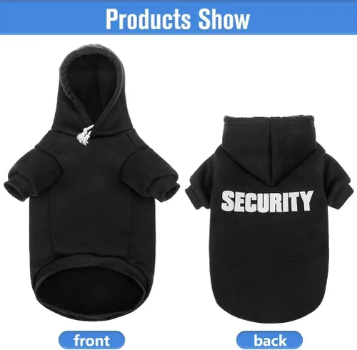 Vista 2 de SCENEREAL Sudaderas con capucha de seguridad para perros de tamaño pequeño, mediano y grande, ropa de felpa cepillada con gorro, abrigo de algodón
