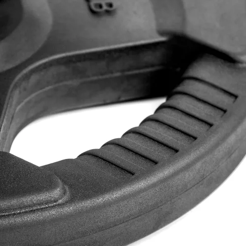 Vista 3 de XMARK TRI-GRIP - Par o juego de discos de peso olímpicos, pesas de ejercicio con revestimiento de goma para barra olímpica, juego de pesas de 01)