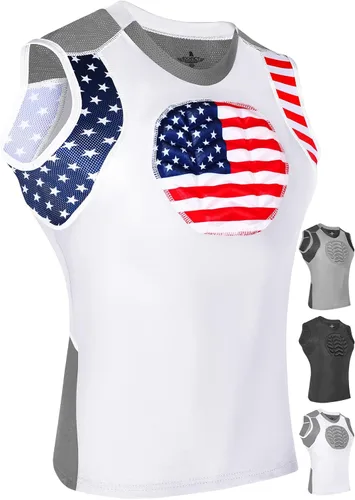 Vista 7 de Exxact Sports Protector de pecho de béisbol juvenil, camisa acolchada para el esternón y corazón, protector de pecho de sóftbol para niñas y jóvenes