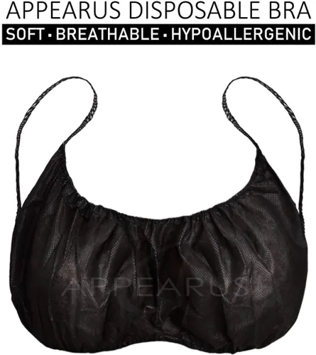 Vista 5 de APPEARUS Sujetadores desechables Spa Bra Top Brassieres Ropa interior para bronceado en aerosol y tratamientos corporales, negro, Negro