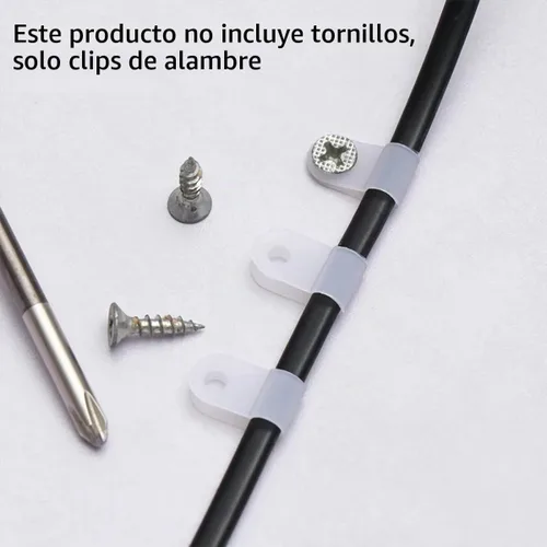 Vista 4 de 200pcs Nylon 1/2 pulgada R-Tipo Abrazadera de Cable para Gestión