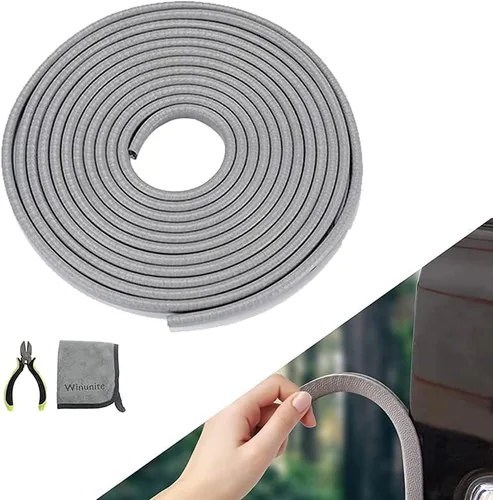 Vista 10 de Winunite - Protectores de borde de puerta de automóvil blancos, de 32.8 pies, de goma, sin pegamento, ajuste universal, en forma de U