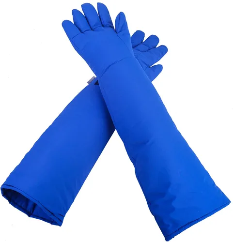 Vista 7 de Guantes criogénicos de baja temperatura LN2 guantes protectores de nitrógeno líquido para almacenamiento en frío, guantes congelados de seguridad
