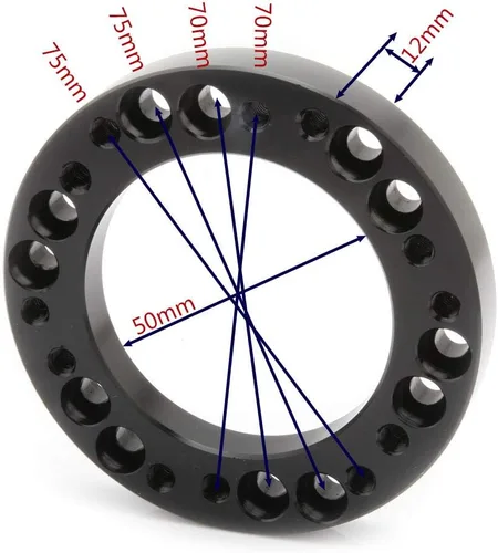 Vista 6 de Adaptador Espaciador de Volante 12mm 1/2'' para Buje de OMP a NARDI, Negro