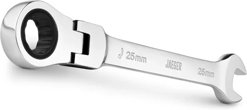 Vista 25 de Jaeger Llave de carraca TIGHTSPOT de 8 mm con cabezal flexible, arco de giro de 4 grados, llave combinada de trinquete de 12 puntas, 90 dientes