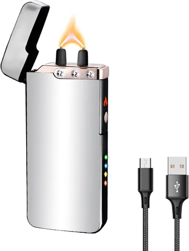 Vista 9 de GADATOP Encendedor eléctrico recargable USB, encendedor creativo personalizado, encendedores de plasma, luces LED de indicador de batería LED