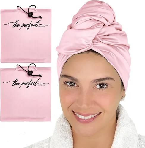 Vista 10 de Envoltorio de toalla de microfibra para el cabello para mujeres - Regalo y viaje - Suave como la seda - Cabello rizado, ondulado, liso para chicas