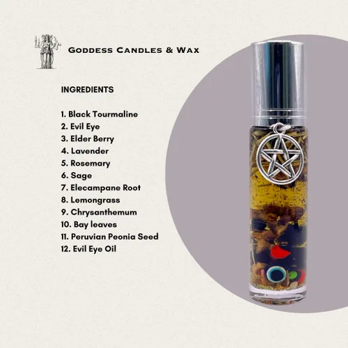 Vista 3 de Rollo de aceite de protección en 0.3 fl oz Evil Eye Mal Ojo, Odio, Envidia, Contra Daños Hex, Contra el Mal, Maldiciones, Celos, Contra