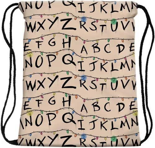 Vista 4 de MINAZIS Stranger - Mochila con cordón y bolsa multifuncional, bolsa de gimnasio deportiva, Amarillo, Bolsa con cordón