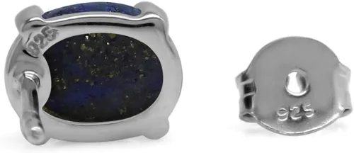 Vista 3 de Silvershake Oval 8x6MM Cabochon Stone 925 Sterling Silver Stud Post Earrings Jewelry for Women