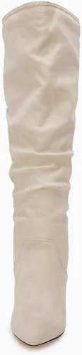 Vista 6 de Coutgo Botas altas hasta la rodilla para mujer, con tacón ancho de pantorrilla, puntera puntiaguda, botas largas para invierno