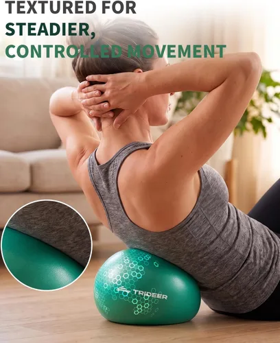 Vista 4 de Trideer Pelota de ejercicio para rehabilitación con guía, pelota de pilates Verde (con paja de inflado)