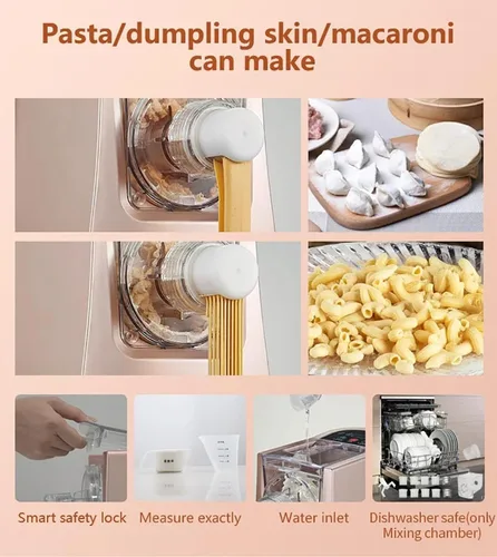 Vista 5 de Máquina eléctrica para hacer pasta, máquina automática para hacer fideos con 13 formas de pasta, máquina de pasta puede hacer fideos largos