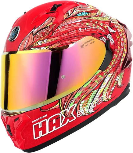 Vista 11 de HAX Obsidian Pro Full Face Dual Visor Adult Motorcycle Helmet for Motorbike Street Bike with Pinlock Ready DOT Approved