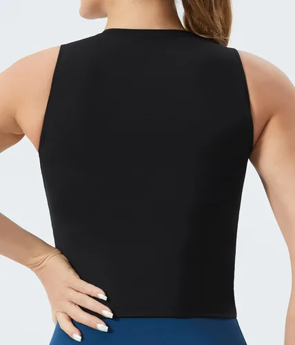 Vista 3 de THE GYM PEOPLE Sujetador deportivo de soporte medio para mujer, extraíble, acolchado, sin mangas, para entrenamiento