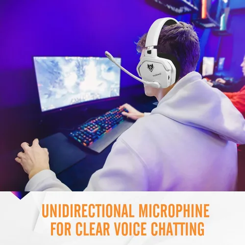 Vista 9 de Docooler G06 Auriculares inalámbricos para juegos con micrófono para PS4 PS5 PC Auriculares sobre la oreja con cancelación de ruido Batería de larga