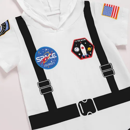 Vista 3 de Daddy's New Fishing Buddy Newborn Baby Boys Girls Halloween Hoodie Bodysuits Infant Astronaut Costume Cosplay Jumpsuit Outfit