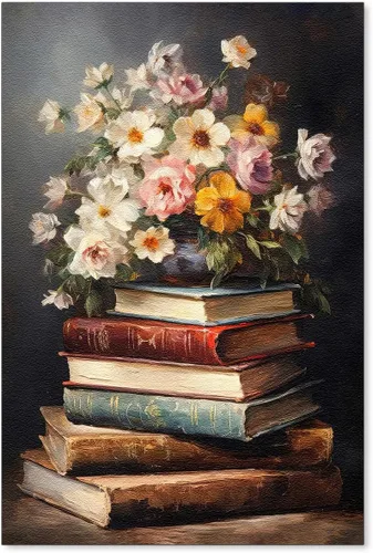 Vista 22 de Cartel de libro gótico de academia oscura vintage de mediados del siglo, arte de pared de lienzo victoriano de medio siglo, impresiones estéticas
