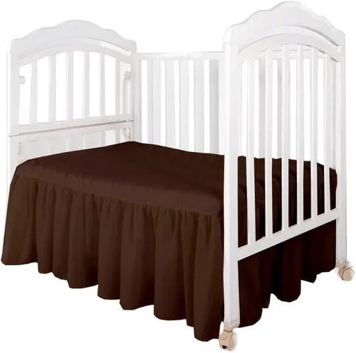 Vista 7 de Falda de cama para cuna para bebés, niños o niñas, para cuna de guardería, ropa de cama de 14 pulgadas de caída (azul bebé)