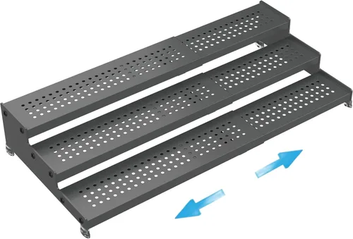 Vista 9 de Organizador de especias expandible con estante de 3 niveles, diseño moderno resistente, antideslizante y visibilidad, ideal para gabinetes de Negro