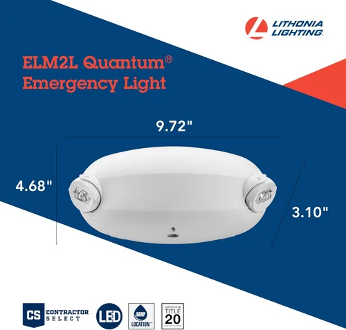 Vista 4 de Lithonia Lighting Luz de emergencia cuántica, 2 cabezales de lámpara Blanco