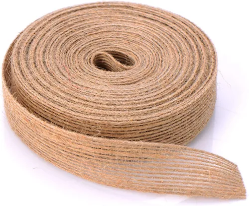 Vista 5 de Pangda 2 rollos de cinta de arpillera de 0.8 pulgadas x 11 yardas, de tela tejida de lino natural, para boda, manualidades, bordes hechos a mano
