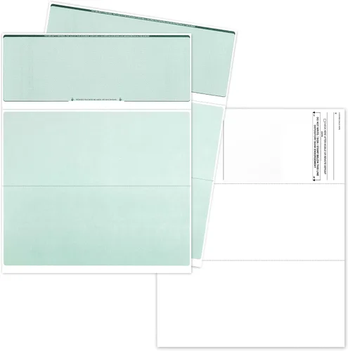 Vista 11 de Papel de cheques para computadora, 50 hojas, cheques comerciales en la parte superior y trozo en la parte inferior, características de seguridad e