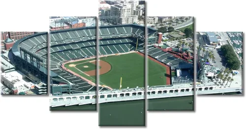 Vista 9 de Busch Stadium Baseball Home Decor St. Louis, Missouri Cityscape - Pósteres e impresiones artísticas de pared de 5 piezas de estadios de béisbol