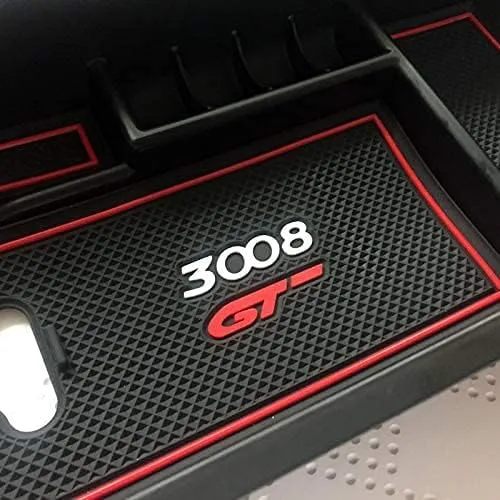 Vista 4 de Caja de almacenamiento para reposabrazos central de automóvil, organizador de consola central, caja de almacenamiento, bandeja para Peugeot 3008 GT