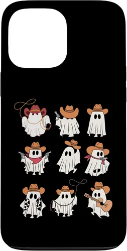 Vista 23 de Carcasa espeluznante divertida para iPhone 16 Boo Haw Western Cowboy Ghost Cowgirl