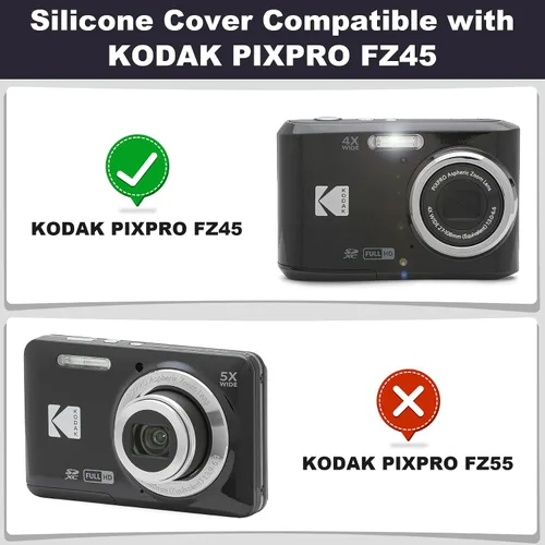 Vista 4 de Funda de silicona para cámara digital Kodak PIXPRO Friendly Zoom FZ45 16MP (funda negra)