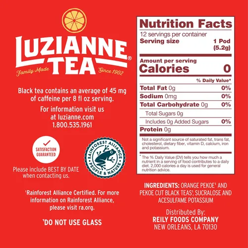 Vista 2 de Luzianne Cápsulas individuales de té helado dulce, caja de 12 unidades (paquete de 1)