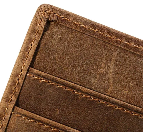 Vista 5 de GPPZM - Bolso de mano de cuero de vaca organizador de bolso de mano para hombre cartera multifuncional con cremallera alrededor del bolso largo