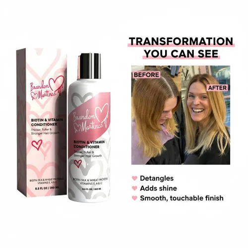 Vista 7 de Acondicionador capilar con vitamina biotina para adelgazar el cabello, acondicionador hidratante con aloe vera y pepino, tratamiento acondicionador