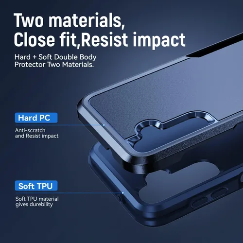 Vista 7 de Funda para Samsung Galaxy A14 5G con anillo de soporte, resistente protección de grado militar a prueba de golpes para Galaxy A14 5G funda de marino