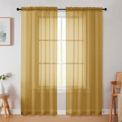 Vista 169 de 2 paneles de cortinas traslúcidas blancas para dormitorio, sala de estar, 96 pulgadas de largo, modernas, suaves, ligeras, con bolsillo para barra