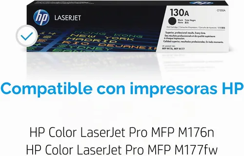 Vista 2 de HP Cartucho de tóner negro 130A Funciona con HP Color LaserJet Pro MFP M176, M177 Series CF350A
