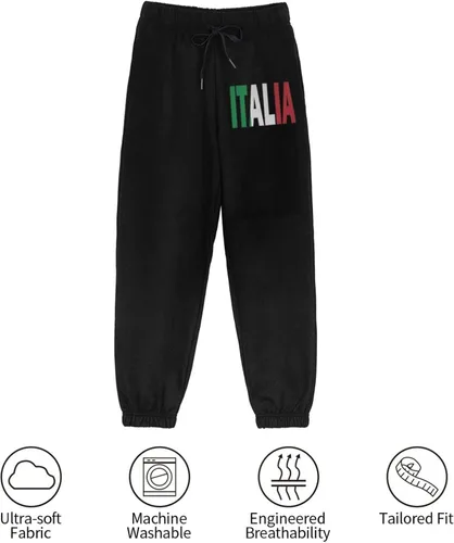 Vista 9 de CXCPLXK - Pantalones deportivos casuales de yoga con la bandera de Italia para mujer, pantalones deportivos de entrenamiento con cintura elástica
