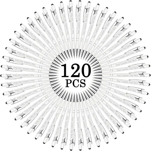 Vista 15 de Aolun Bolígrafo personalizado, bolígrafo grabado personalizado con lápiz capacitivo, 12 unidades, metal suave al tacto, introduce el nombre, Naranja