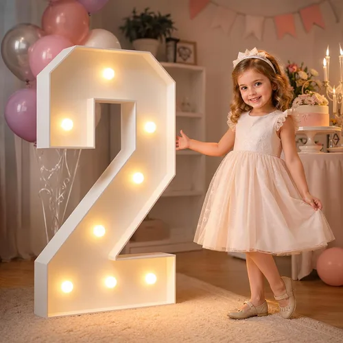 Vista 105 de imprsv Letras iluminadas grandes de 3 pies, letras iluminadas de marquesina para fiesta de cumpleaños (3 pies, letra y )