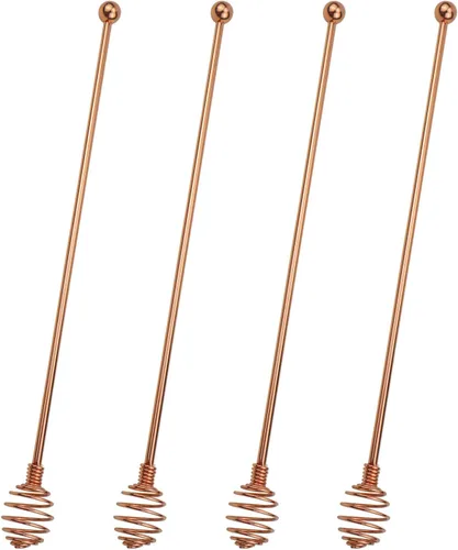 Vista 9 de BURLIHOME - Palitos de acero inoxidable, cuchara mezcladora de doble uso, palitos dorados para café, cócteles, bebidas en el hogar, bar, cocina