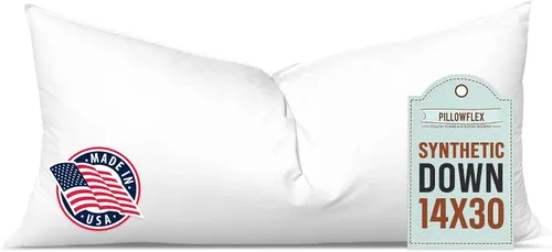 Vista 49 de Pillowflex Juego de 2 rellenos de almohada sintéticos de plumón alternativo para fundas (12 x 24 pulgadas)