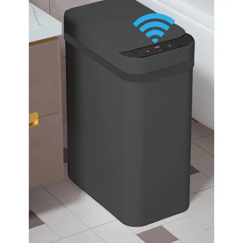 Vista 9 de Yatmung - Cubo de basura sin contacto para baño, cubo de basura inteligente de 2.5 galones con sensor de movimiento, papelera delgada con tapa