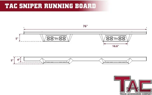 Vista 4 de TAC Sniper Estribos Laterales Compatibles con Chevy Colorado/GMC Canyon Crew Cab Camioneta Pickup 2015-2025 Caída de 4" Textura Fina Negra Escalones