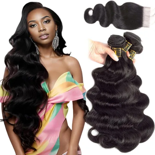 Vista 27 de QTHAIR Extensiones de cabello humano brasileño ondulado de grado 18A #613 con cierre de encaje HD 4x4